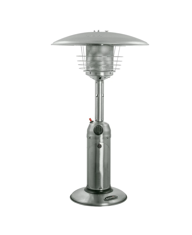 11000 Btu Silver Steel Propane Cylindrical Pole Tabletop Patio Heater