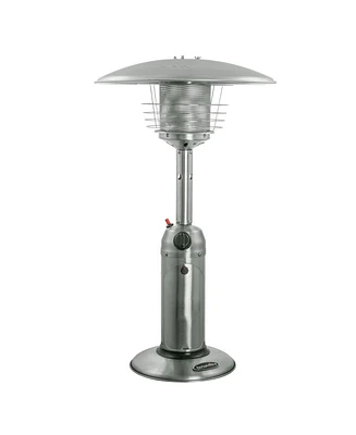 11000 Btu Silver Steel Propane Cylindrical Pole Tabletop Patio Heater
