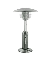 11000 Btu Silver Steel Propane Cylindrical Pole Tabletop Patio Heater