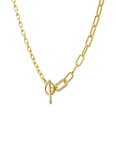 By Adina Eden Pave Accented Toggle Multi Chain Necklace