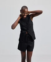 Reistor Women's Hemp Vest Jacket Black