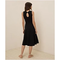 Pact Women's Organic Cotton Fit & Flare Keyhole Back Dress