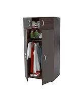 Stylish Melamine Dresser with Mirrored Accents and Spacious Storage