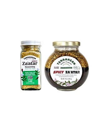 Terranean Herbs Spices Gourmet Spicy Za'atar Spread Spicy Za'atar Shaker, 2 Pack