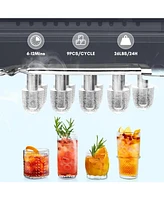 Zafro Portable Ice Maker, 26.5 lbs/day, Self-Cleaning, 9 Cubes 6-9 mins, Double Handle, 2 Sizes Bullet Ice, Includes Scoop & Basket, Perfect fo