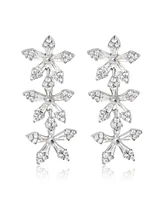 Jessica Simpson Crystal Snowflake Drop Earrings - Silver