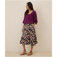 Pact Women's Organic Cotton Fit & Flare Midi Skirt