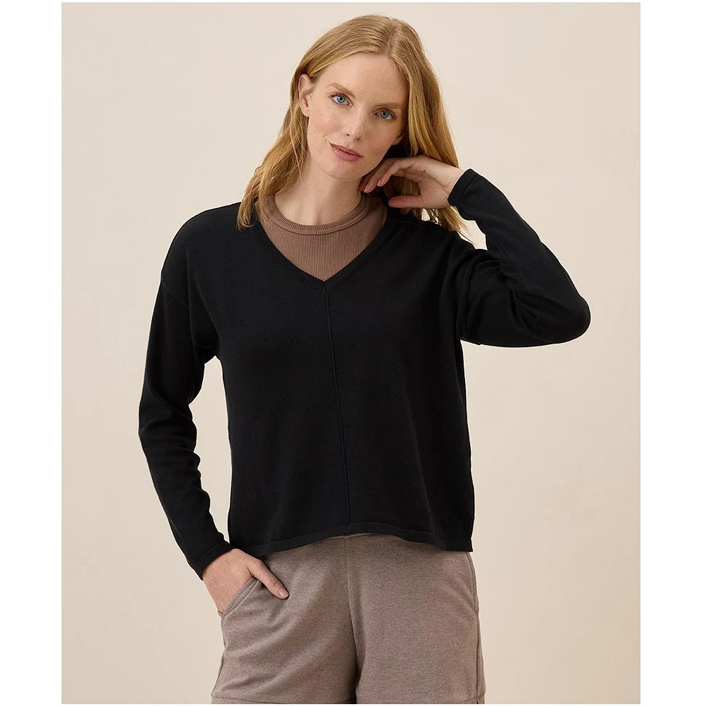 Pact Women's Organic Cotton Classic Fine Knit Relaxed Sweater