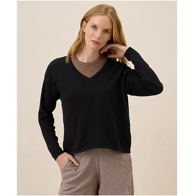Pact Women's Organic Cotton Classic Fine Knit Relaxed Sweater