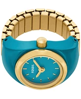 Fossil Women's Two-Hand Gold-Tone Stainless Steel Ring Watch, 15mm