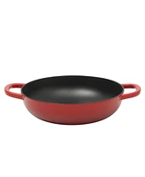 Crock Pot Artisan 5 Quart Cast Iron Braiser Everyday Pan With Borasilicate Lid - Red