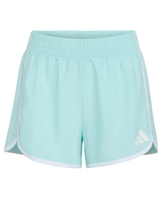 adidas Big Girls Elastic-Waistband Woven Shorts With Binding