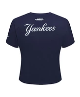 Pro Standard Women's Navy New York Yankees Game Day Classics Baby Doll Cropped T-Shirt