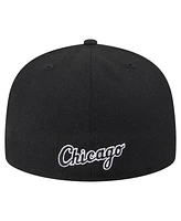 New Era Men's Black Chicago White Sox Overlap 59FIFTY Hat