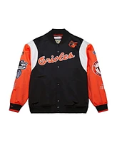 Mitchell & Ness Men's Black/Orange Baltimore Orioles Cooperstown Collection Team Origins Satin Full-Snap Jacket