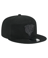 New Era Men's Black Chicago Bears Adventure Canvas Split Panel 9FIFTY Snapback Hat
