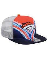 New Era Men's Orange/Navy Denver Broncos Throwback Dye Golfer Snapback Hat