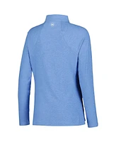 Peter Millar Women's Light Blue The Players Melange Raglan Perth Quarter-Zip Top