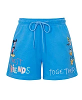 Freeze Max Women's Blue Mickey Friends Always Together Fleece Shorts