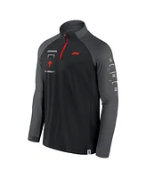 Formula 1 Men's Black/Graphite Tech Stacked Logo Raglan Quarter-Zip Pullover