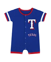 Outerstuff Baby Boys and Girls 2-Piece Blue Texas Rangers Double Hit Coverall Set