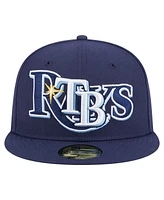 New Era Men's Navy Tampa Bay Rays Overlap 59FIFTY Hat
