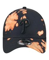 New Era Men's Black Philadelphia Phillies Bleached A-Frame 9FORTY Adjustable Hat