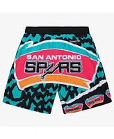 Mitchell & Ness Men's Black San Antonio Spurs Jumbotron 2.0 Sublimated Shorts
