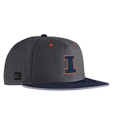 Nike Men's Anthracite Illinois Fighting Illini On-Field True Performance Baseball Fitted Hat