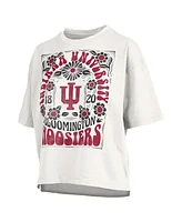 Pressbox Women's White Indiana Hoosiers Harmony Oversized T-Shirt
