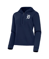 Antigua Women's Navy Detroit Tigers Contemporary Quarter-Zip Hoodie