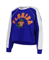 Gameday Couture Women's Royal Florida Gators Blindside Raglan Cropped Pullover Sweatshirt