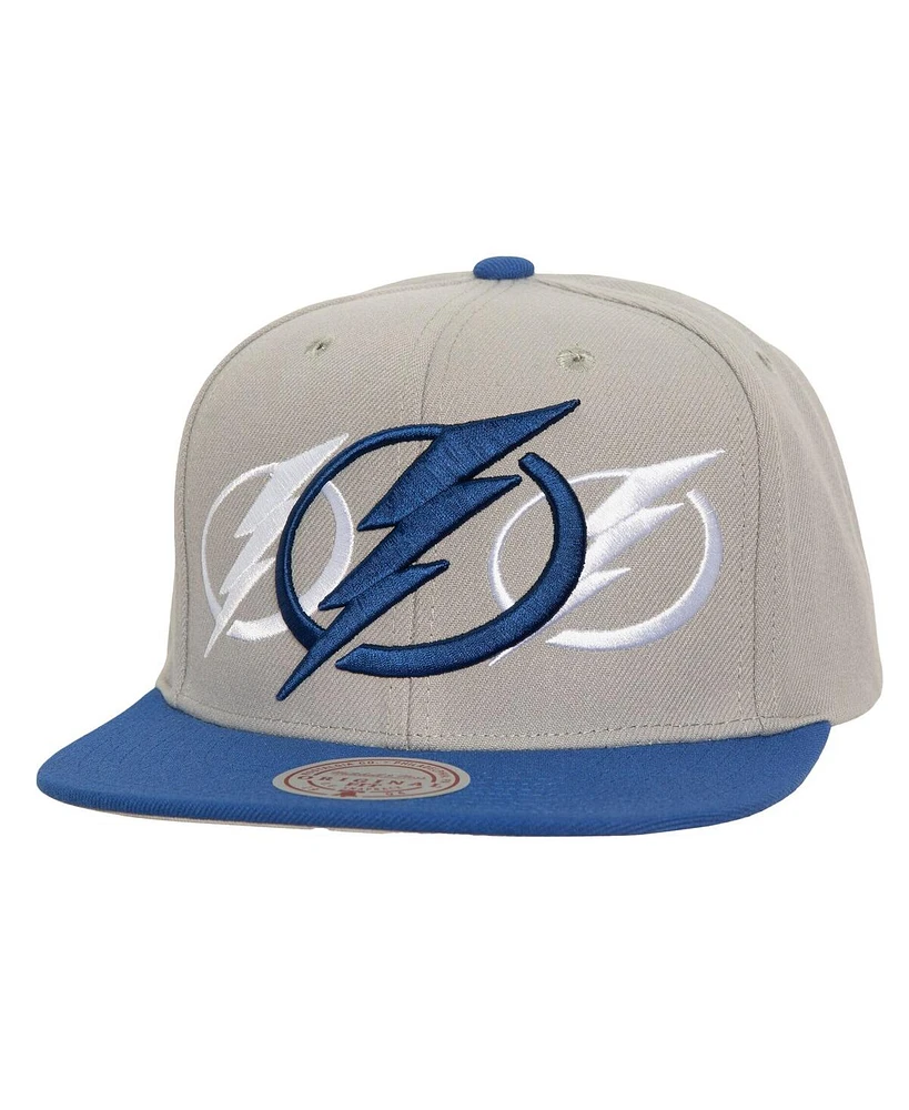 Mitchell & Ness Men's Gray Tampa Bay Lightning Soul Triple Up Snapback Hat