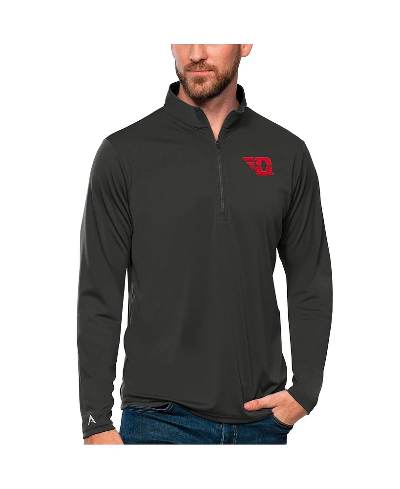 Antigua Men's Charcoal Dayton Flyers Tribute Quarter-Zip Top