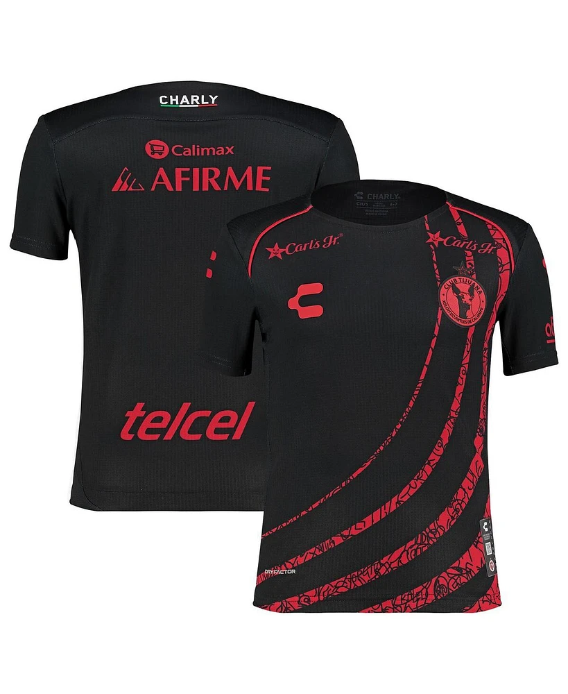 Charly Big Boys and Girls Black/Red Club Tijuana 2024/25 Home Authentic Jersey