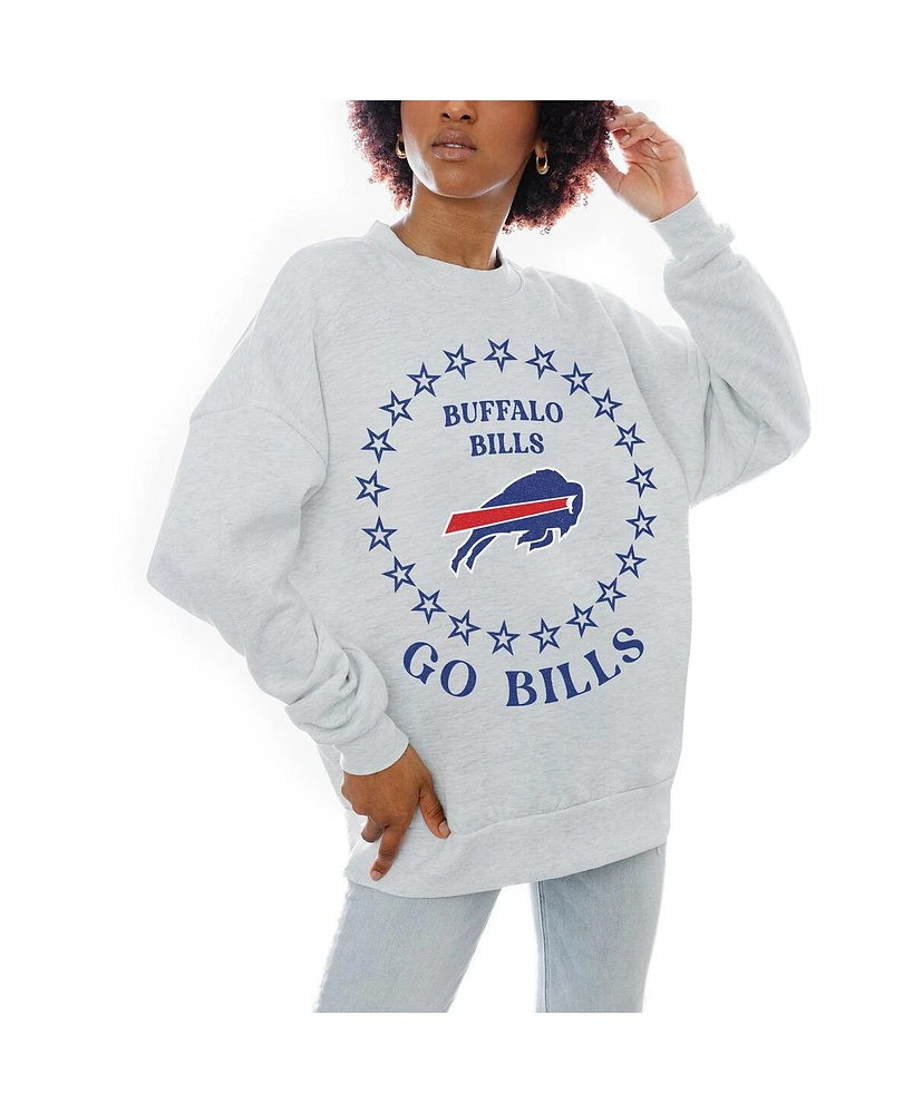 Gameday Couture Women's Oatmeal Buffalo Bills Superstar Premium Fleece Drop Shoulder Pullover Sweatshirt