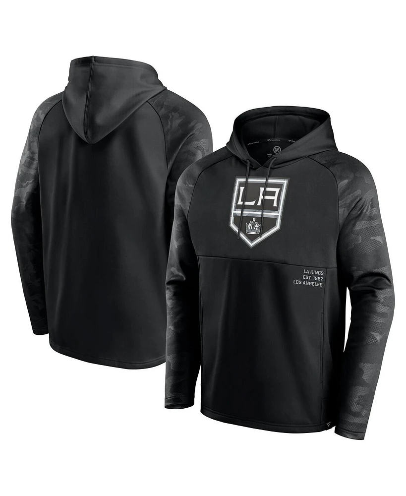 Fanatics Men's Black Los Angeles Kings Shade Defender Raglan Pullover Hoodie