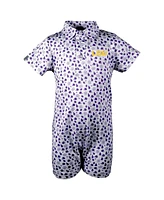 Garb Baby Boys and Girls White Lsu Tigers Earnest Polo Romper