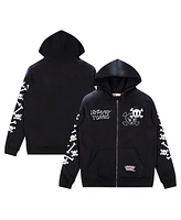 Freeze Max Men's Black Looney Tunes Tweety Bones Hoodie Full-Zip Sweatshirt