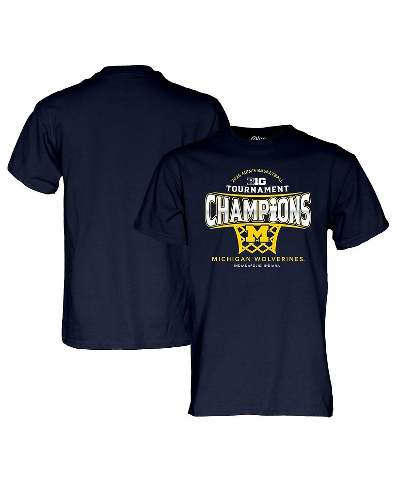 Blue 84 Men's Navy Michigan Wolverines 2025 Big Ten Basketball Conference Tournament Champions Locker Room T-Shirt
