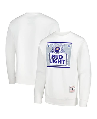 Mitchell & Ness x Bud Light Men's White Denver Broncos The Crest Pullover Sweatshirt