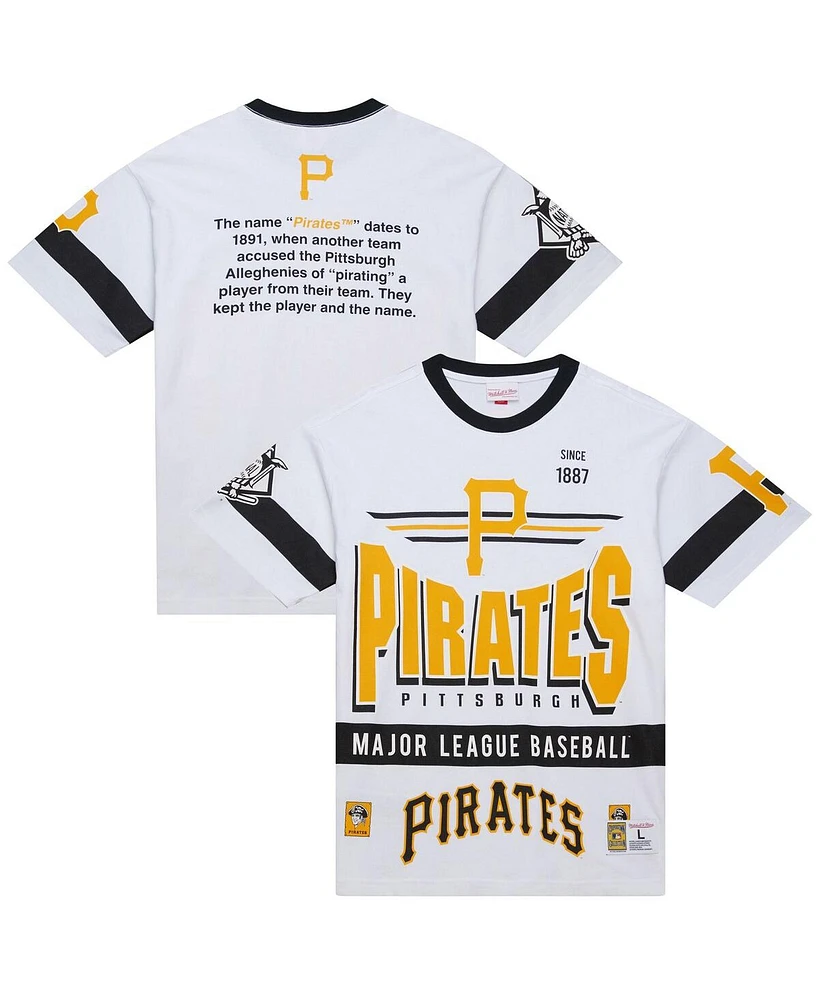 Mitchell & Ness Men's White Pittsburgh Pirates Cooperstown Collection Team Origins Premium T-Shirt