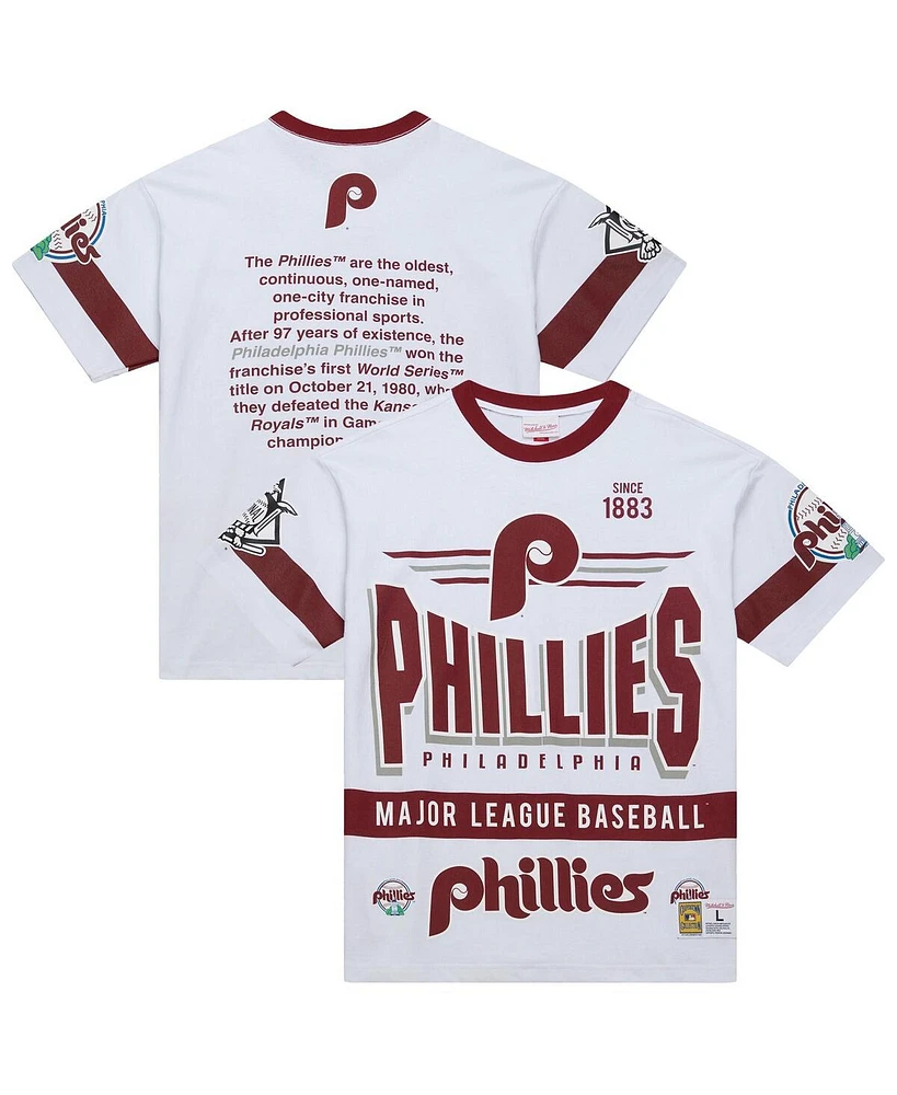 Mitchell & Ness Men's White Philadelphia Phillies Cooperstown Collection Team Origins Premium T-Shirt