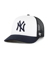 '47 Brand Men's White/Navy New York Yankees Freshman Trucker Adjustable Hat