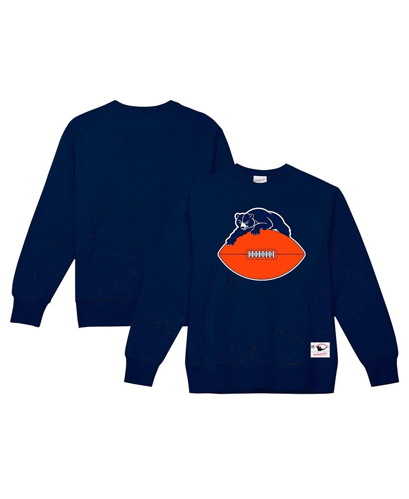 Mitchell & Ness Men's Navy Chicago Bears Basic Fleece Pullover Sweatshirt