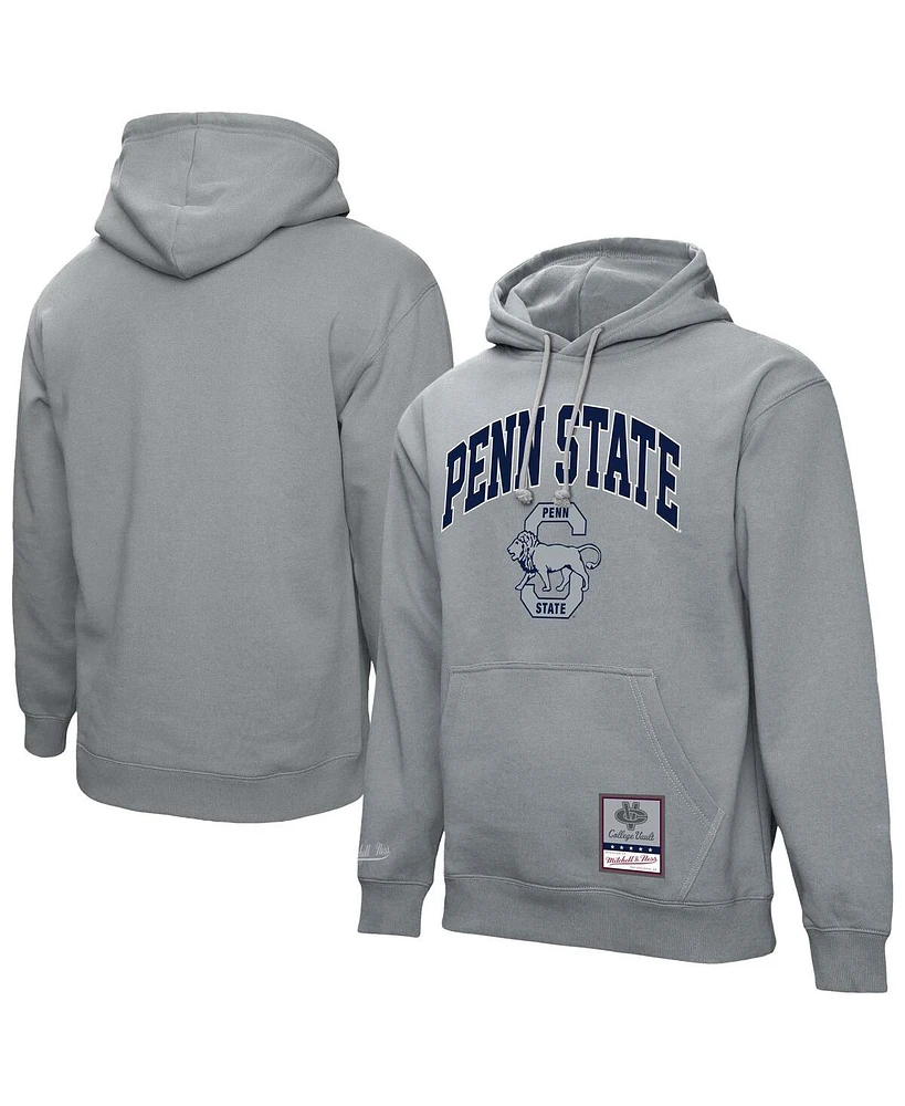 Mitchell & Ness Men's Heather Gray Penn State Nittany Lions Classic Arch Pullover Hoodie