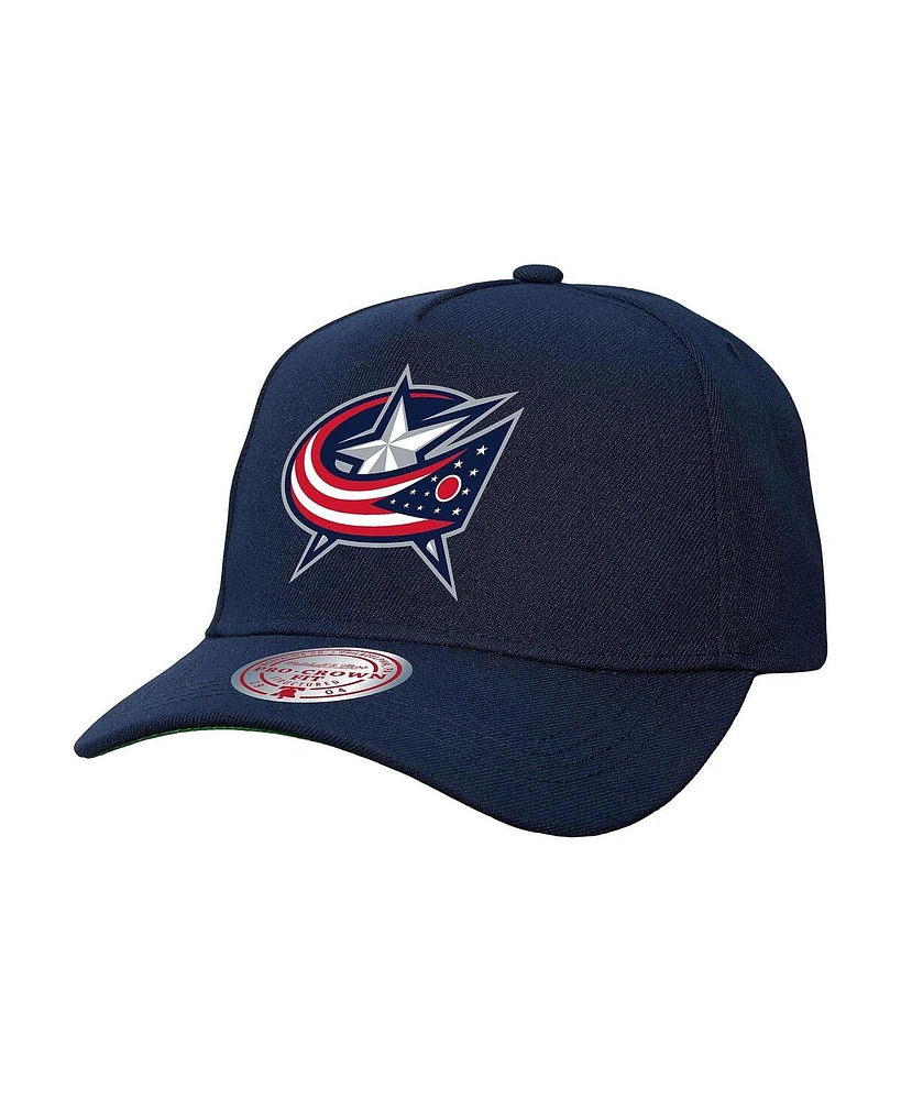 Mitchell & Ness Men's Navy Columbus Blue Jackets Core Team Ground Pro Adjustable Hat
