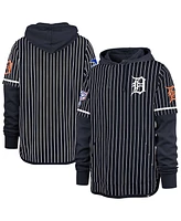 '47 Brand Men's Navy Detroit Tigers Pinstripe Double Header Pullover Hoodie