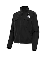 Antigua Women's Black Los Angeles Dodgers Even Par Full-Zip Jacket