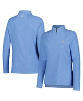 Peter Millar Women's Light Blue The Players Melange Raglan Perth Quarter-Zip Top